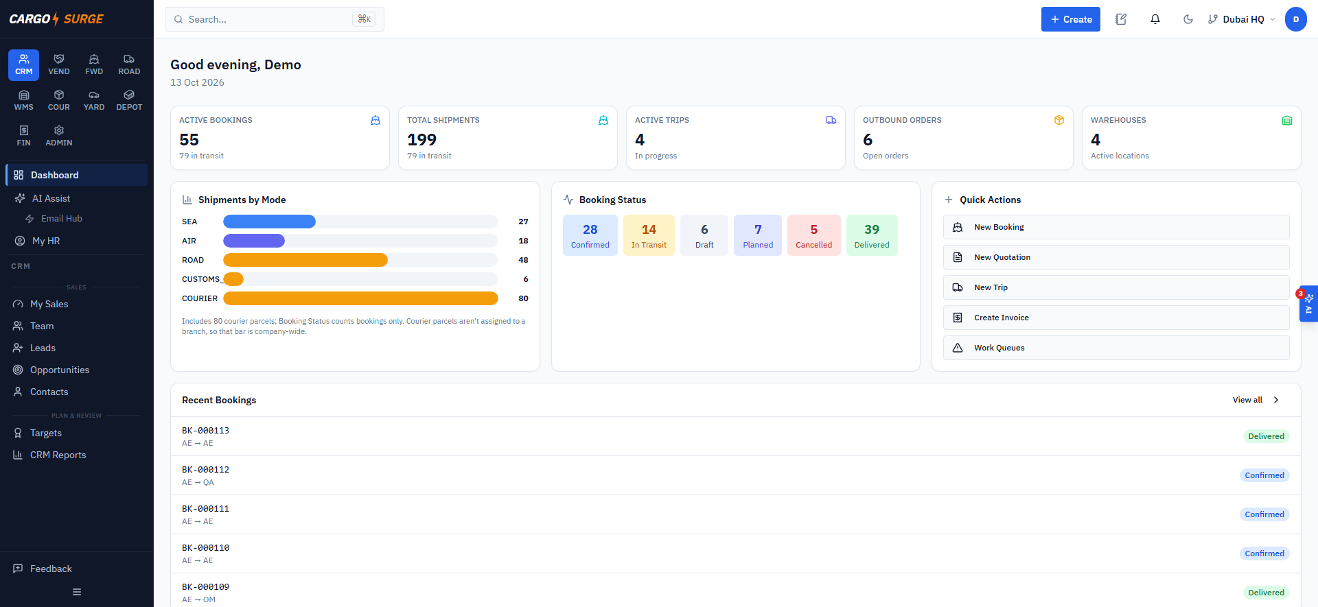 CargoSurge Forwarding Dashboard